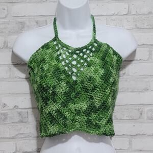 Handmade Crochet Crop Top Bralette Halter Wrap Festival Summer Beach